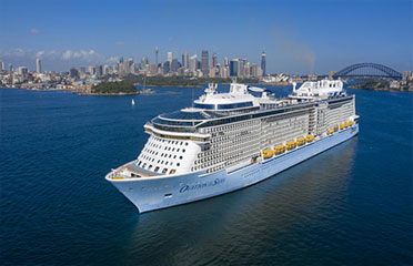 Large cruise ship at sea off Sydney