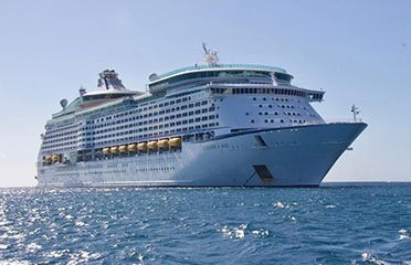Large cruise ship at sea