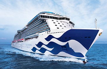 Cruise ship under way on the open sea